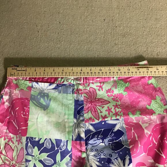 Lilly Pulitzer Women Cropped Pants(No size Tag) Sz. 6 VNTG Patchwork Floral  EUC - Picture 9 of 11